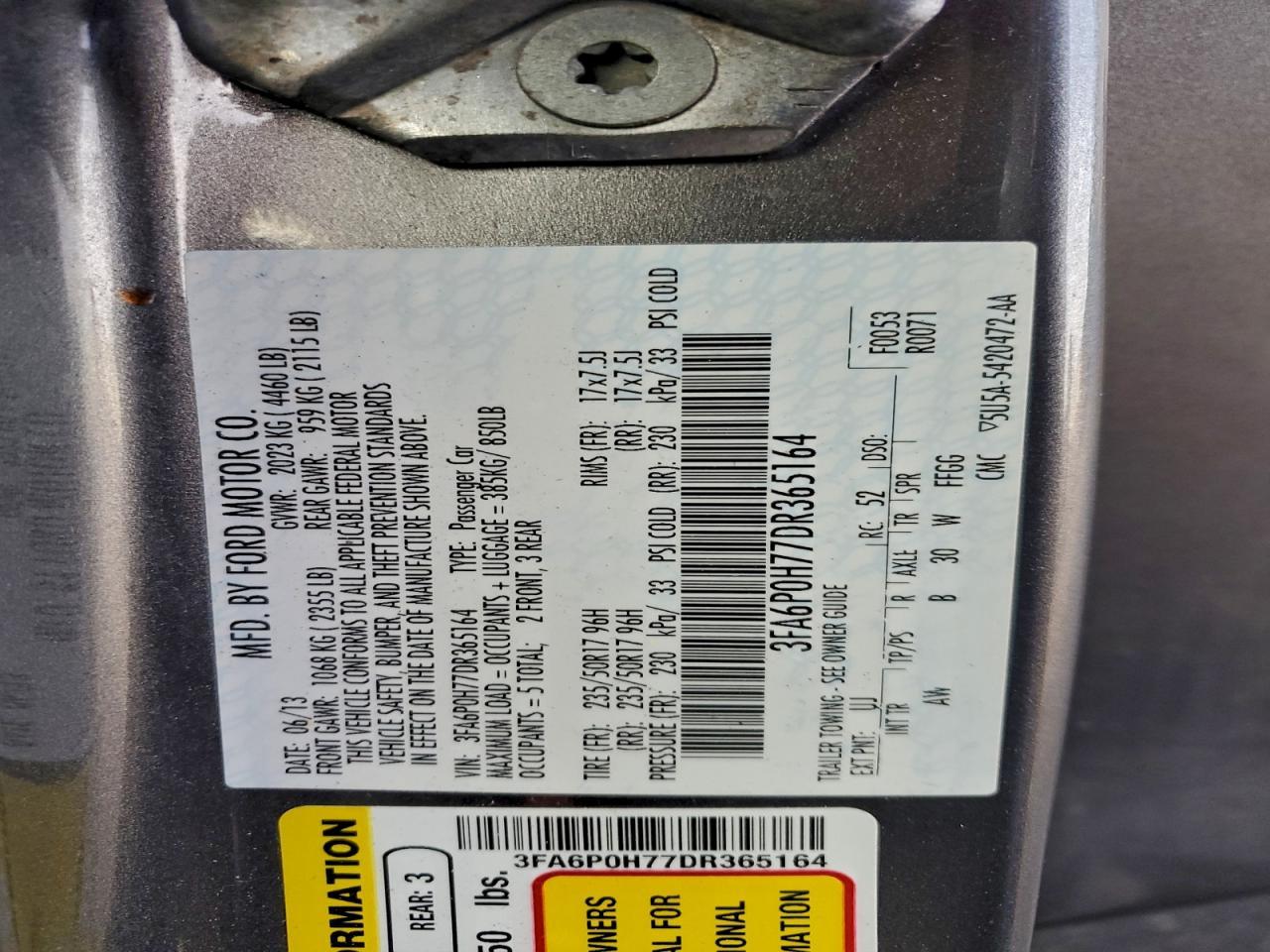 2013 FORD FUSION