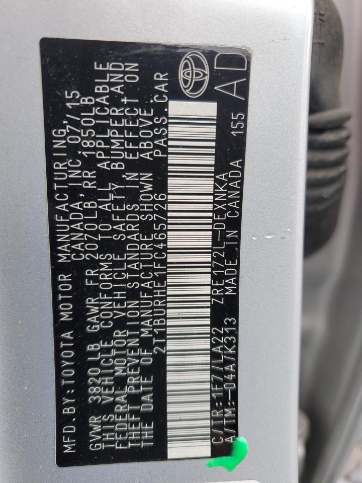 2015 TOYOTA COROLLA