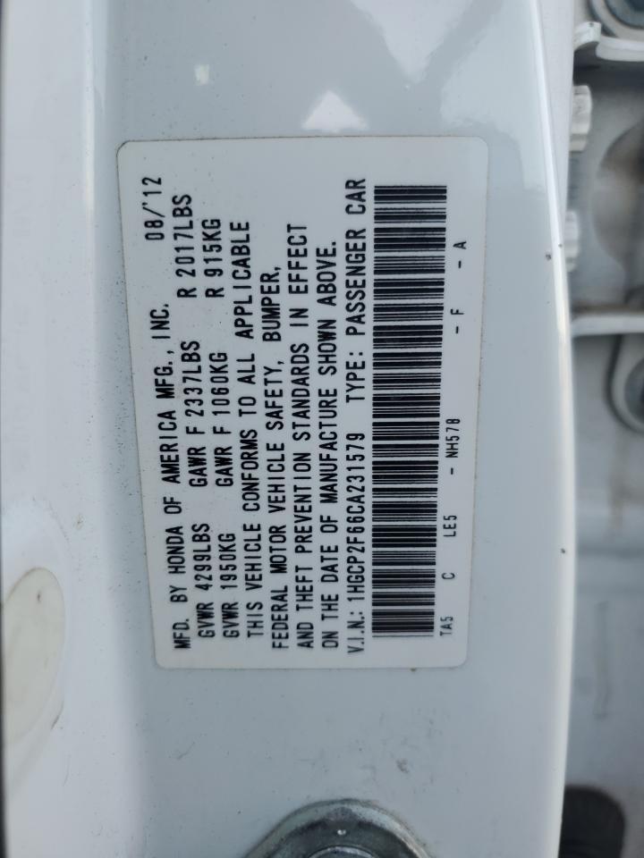 2012 HONDA ACCORD