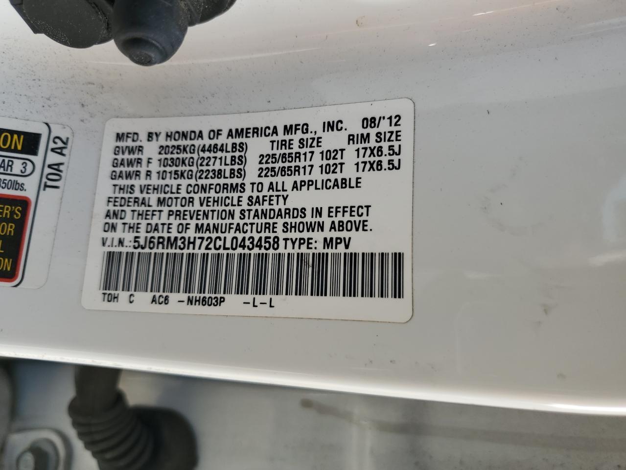 2012 HONDA CR-V