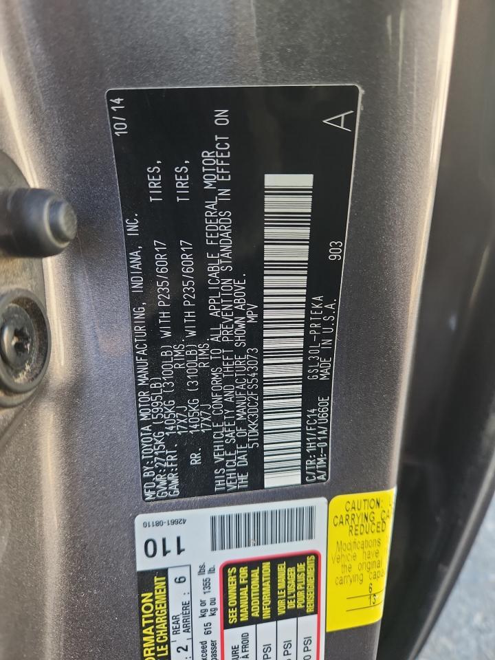 2015 TOYOTA SIENNA