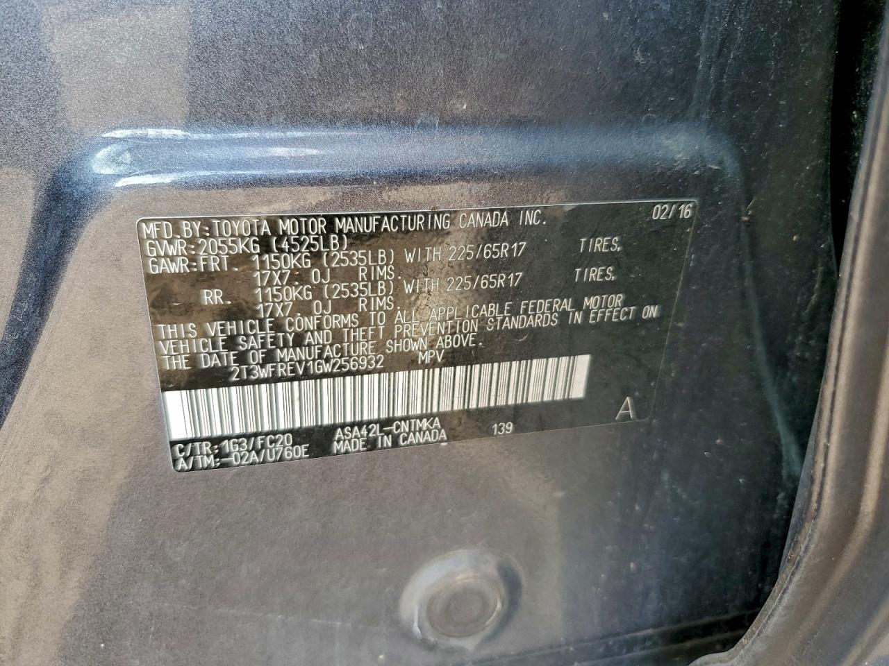 2016 TOYOTA RAV4