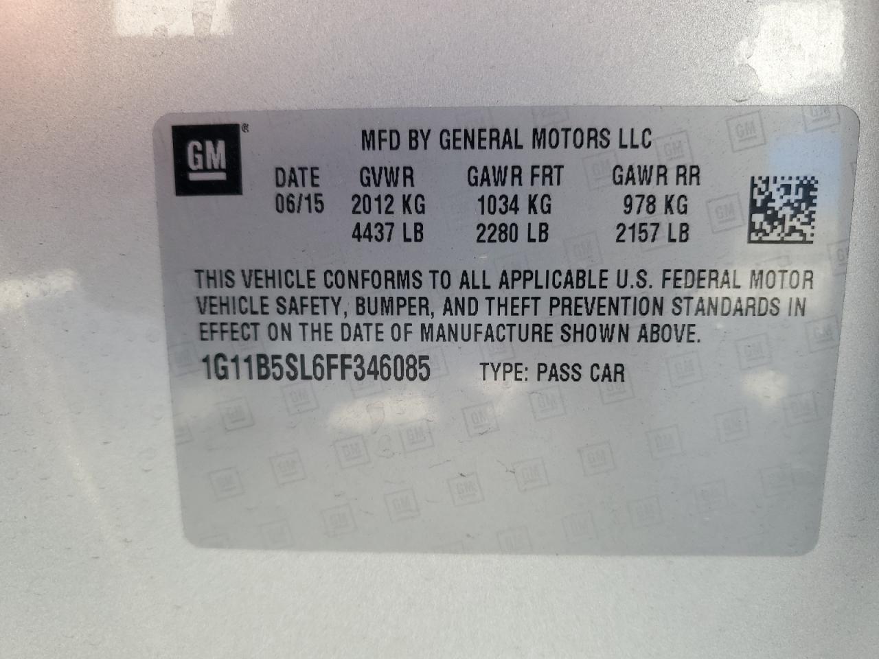 2015 CHEVROLET MALIBU