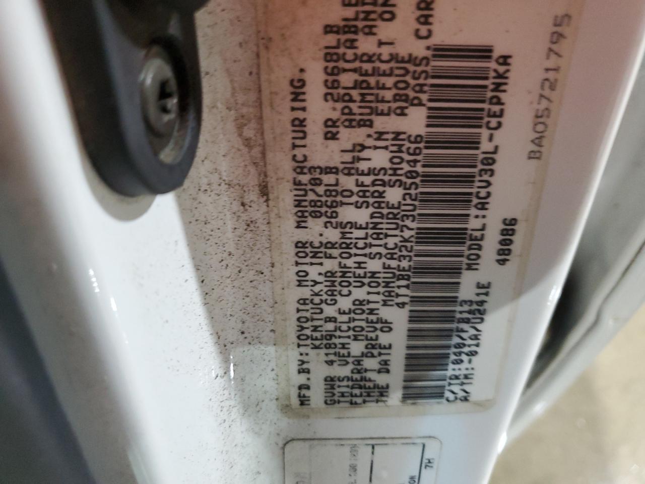 2003 TOYOTA CAMRY