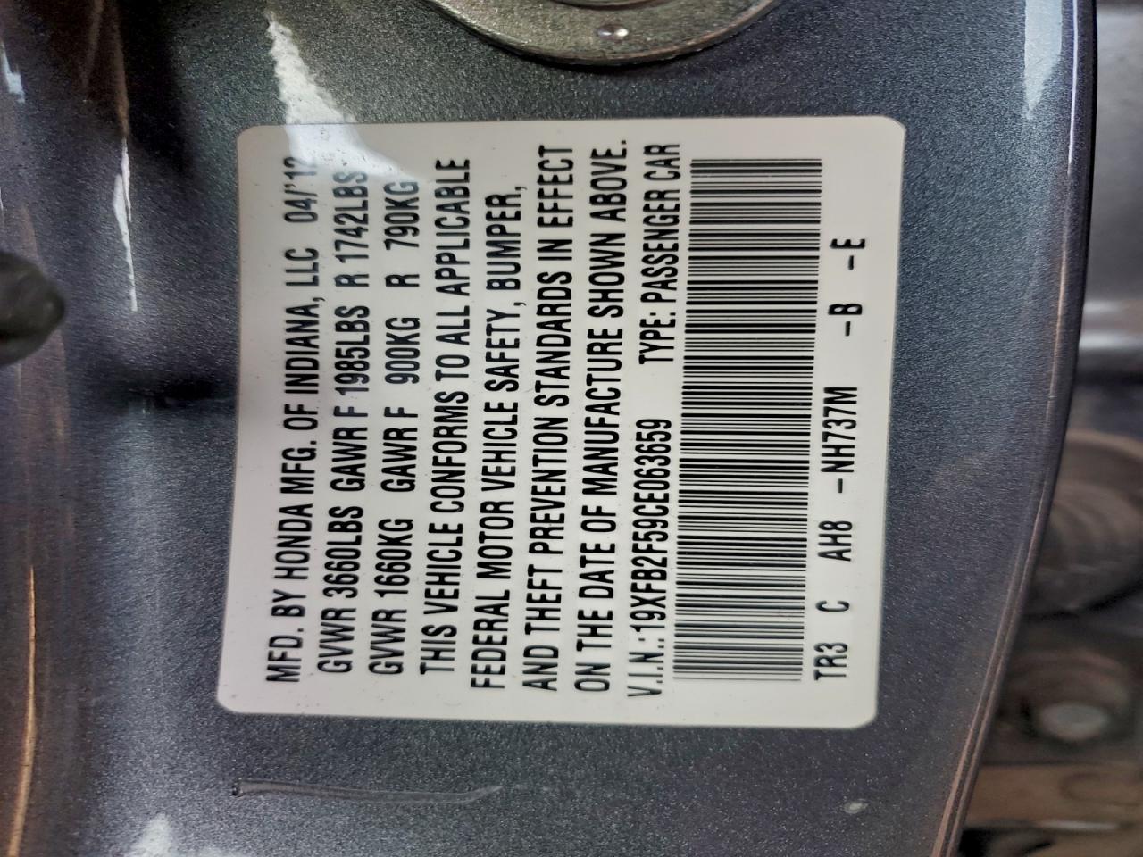 2012 HONDA CIVIC