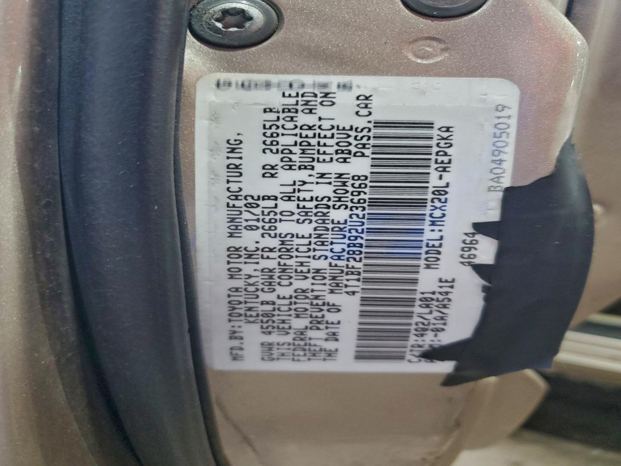 2002 TOYOTA Avalon