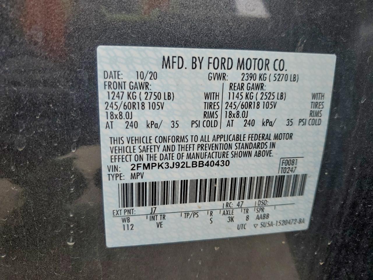 2020 FORD EDGE