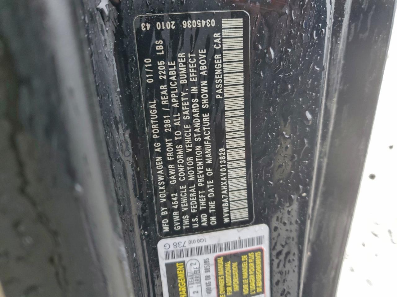 2010 VOLKSWAGEN EOS