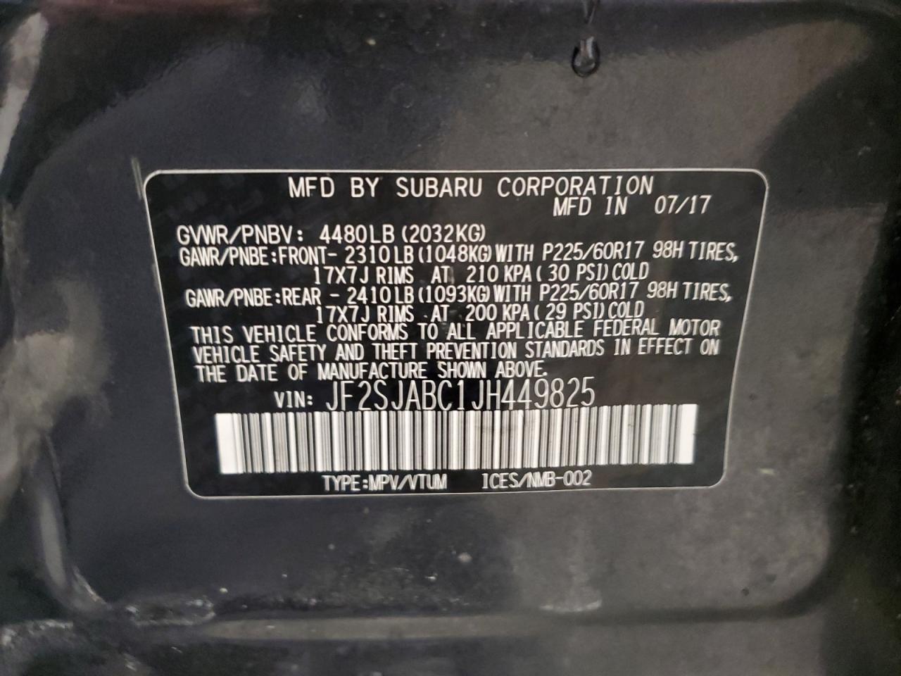 2018 SUBARU FORESTER