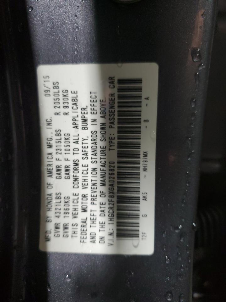 2016 HONDA ACCORD