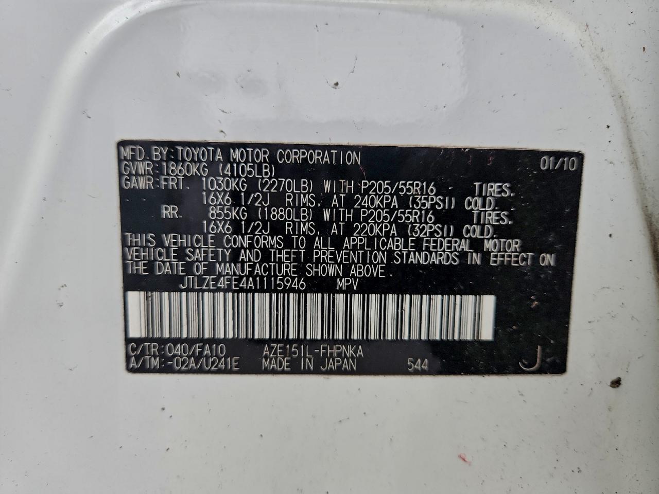 2010 TOYOTA SCION