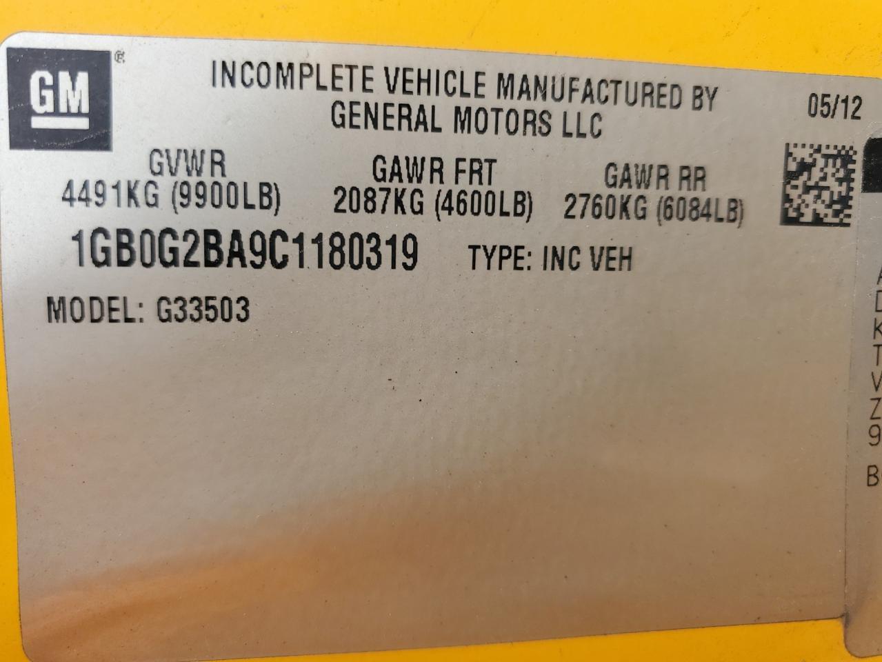 2012 CHEVROLET EXPRESS 2500