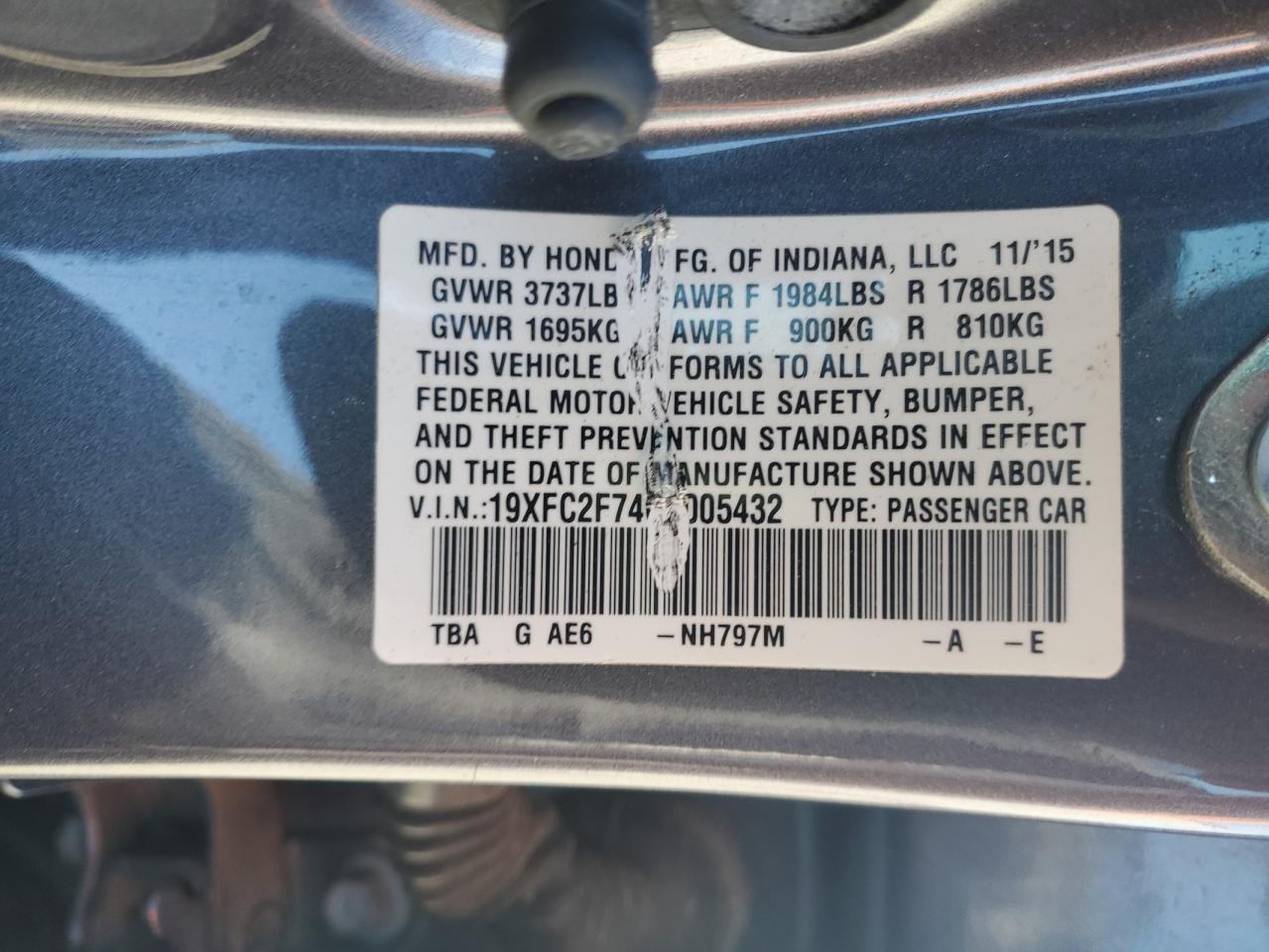 2016 HONDA CIVIC