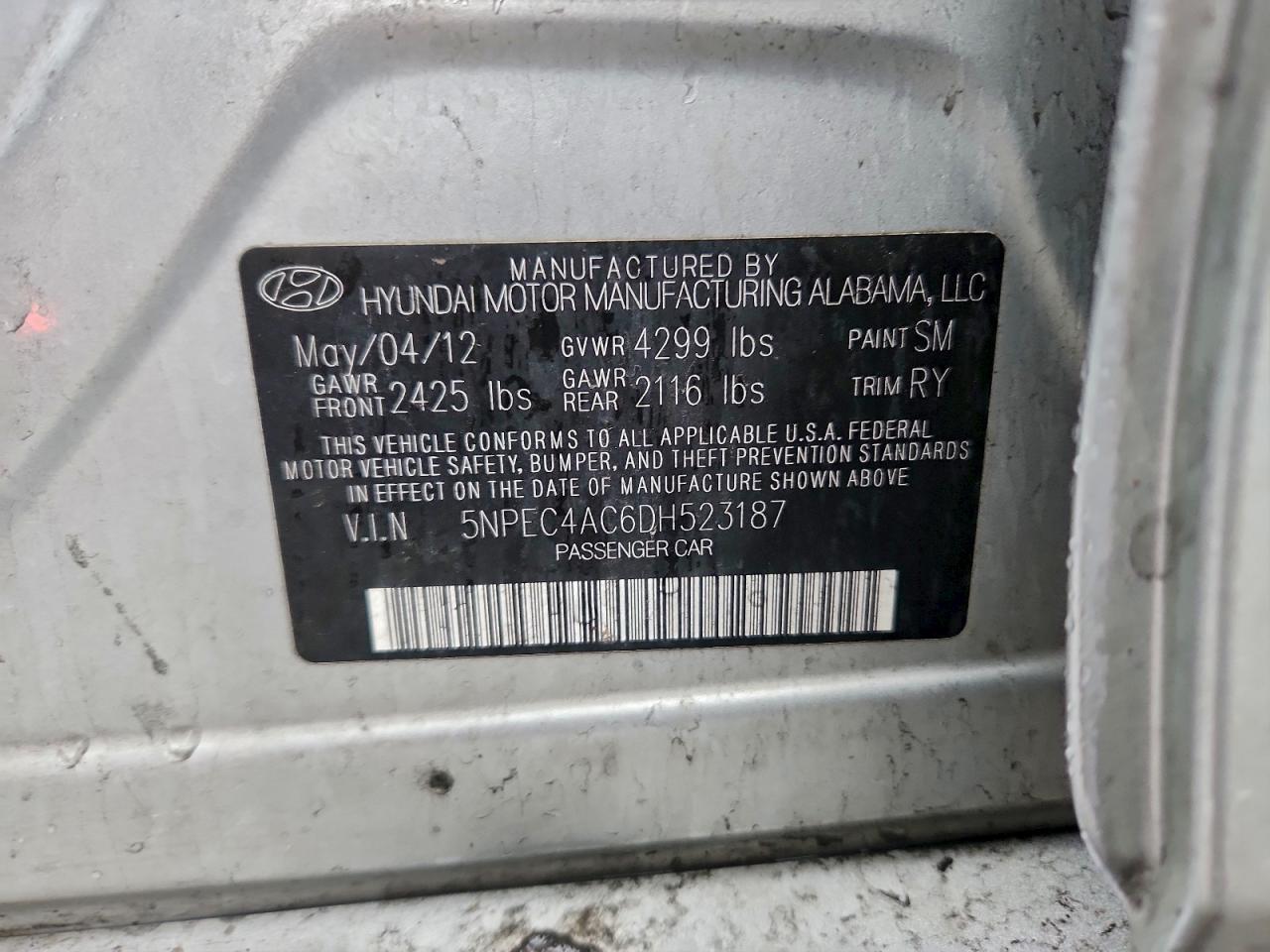 2013 HYUNDAI SONATA