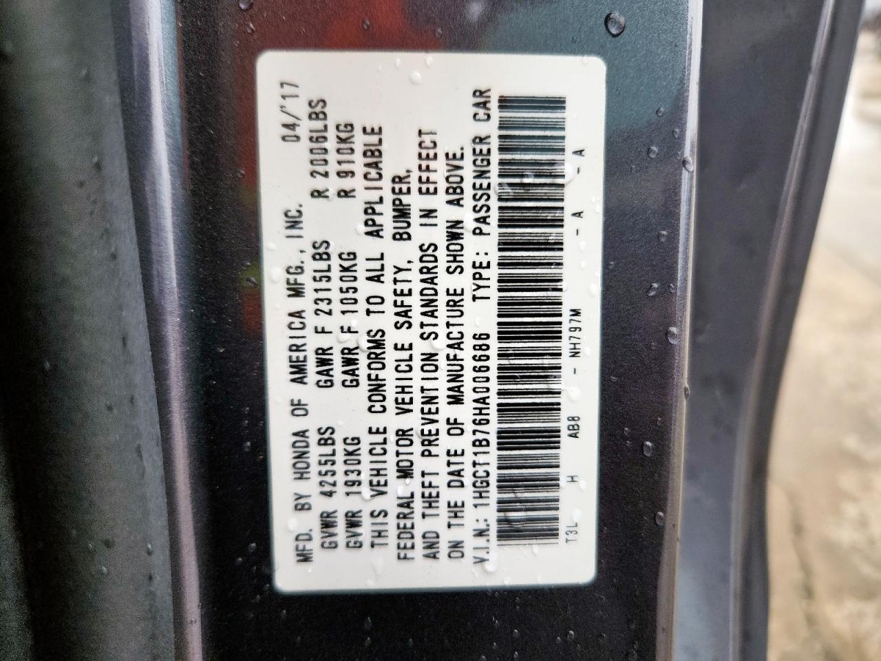 2017 HONDA ACCORD