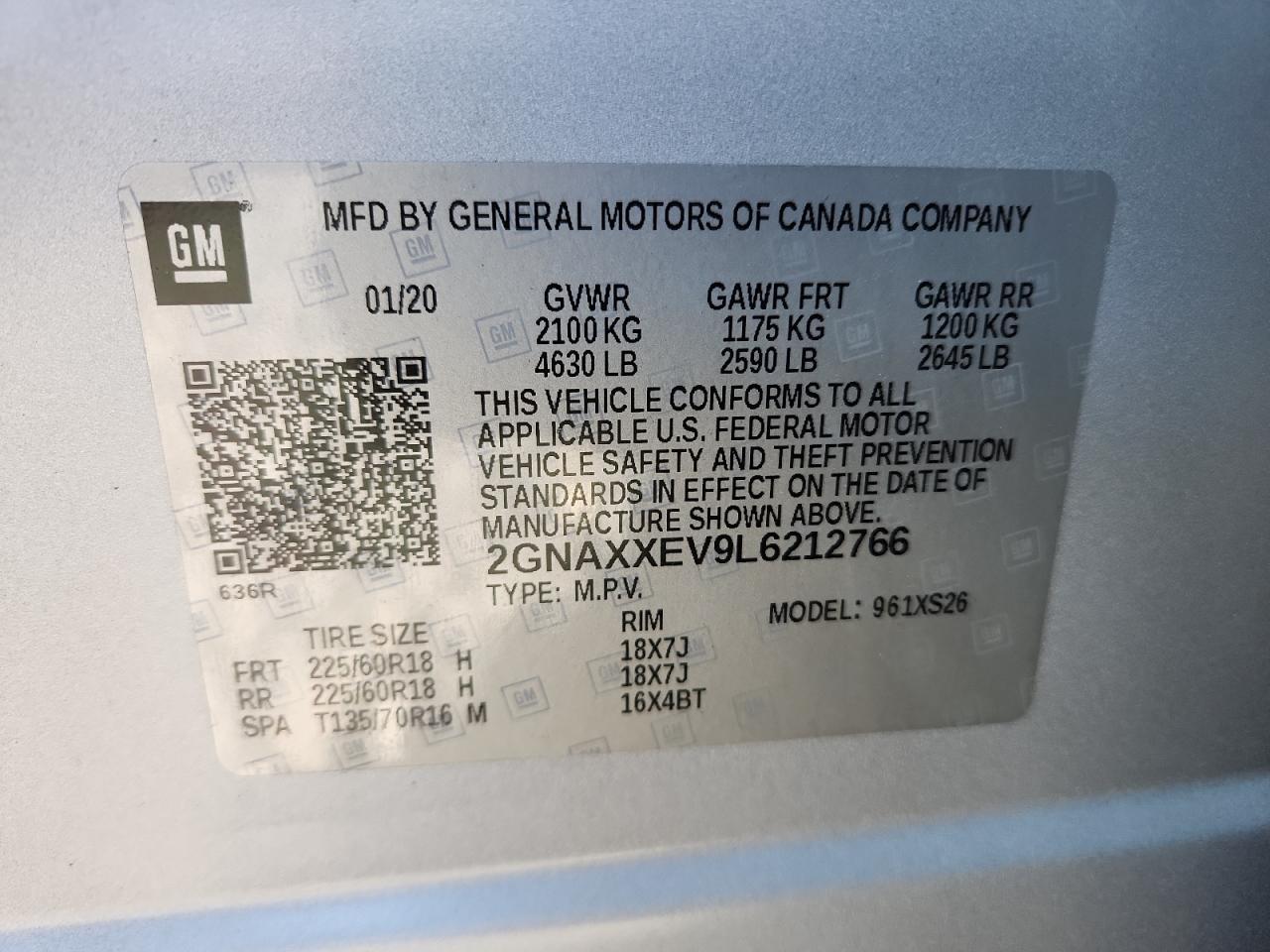 2020 CHEVROLET EQUINOX