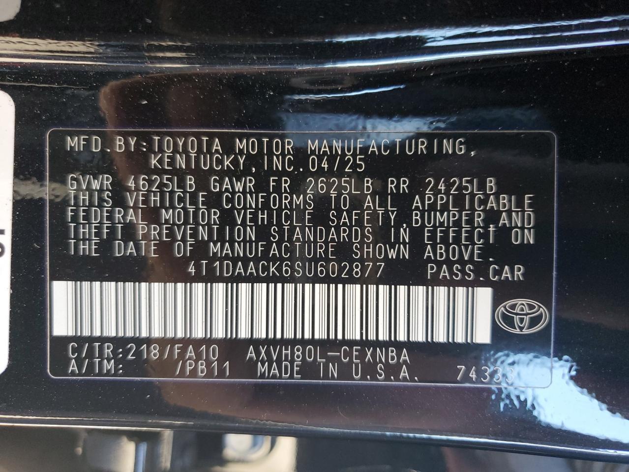 2025 TOYOTA CAMRY