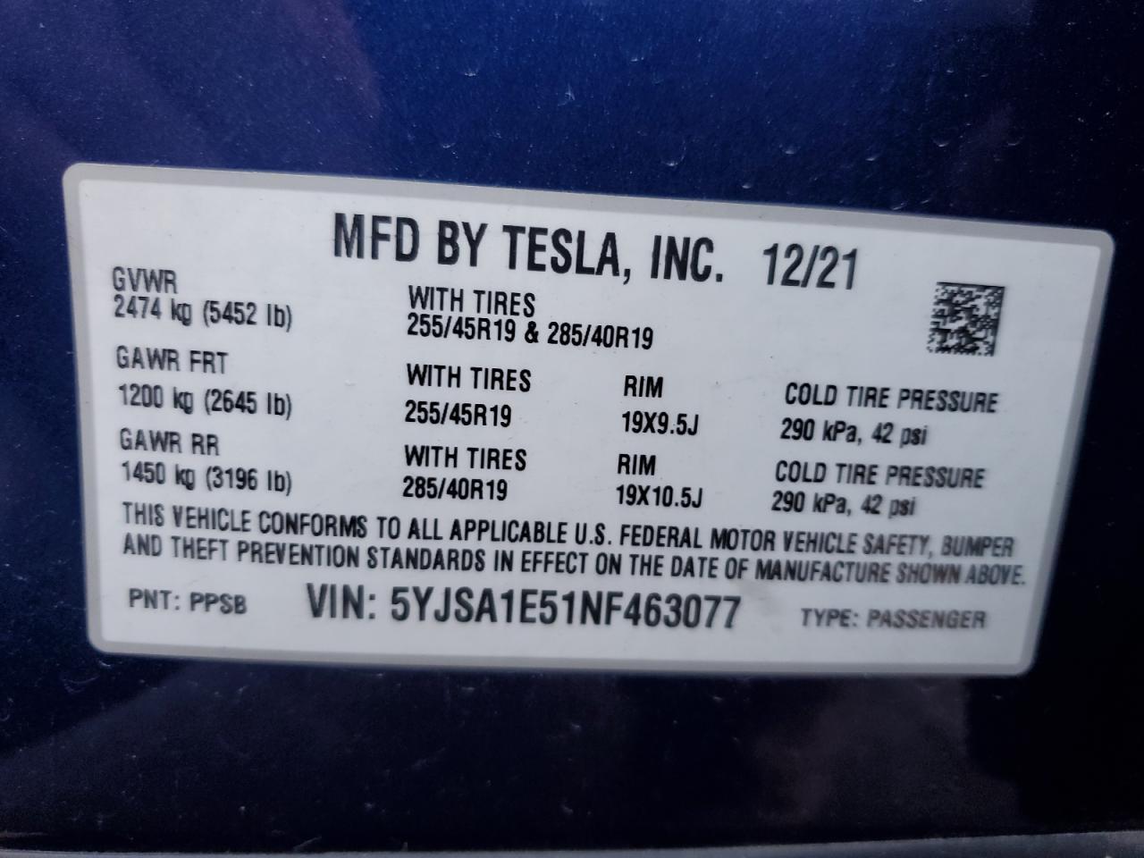 2022 TESLA MODEL S