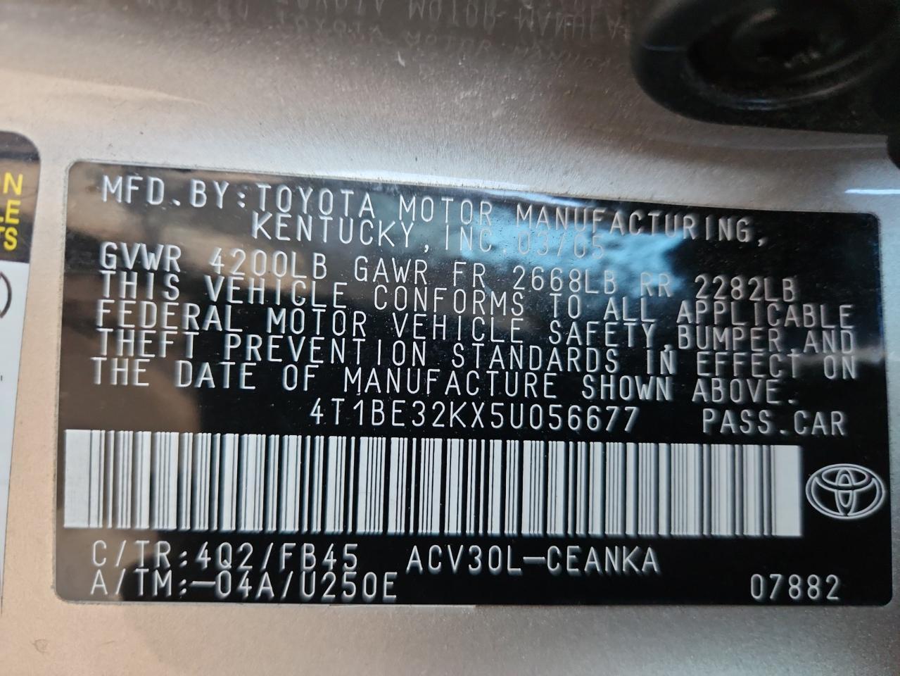 2005 TOYOTA CAMRY