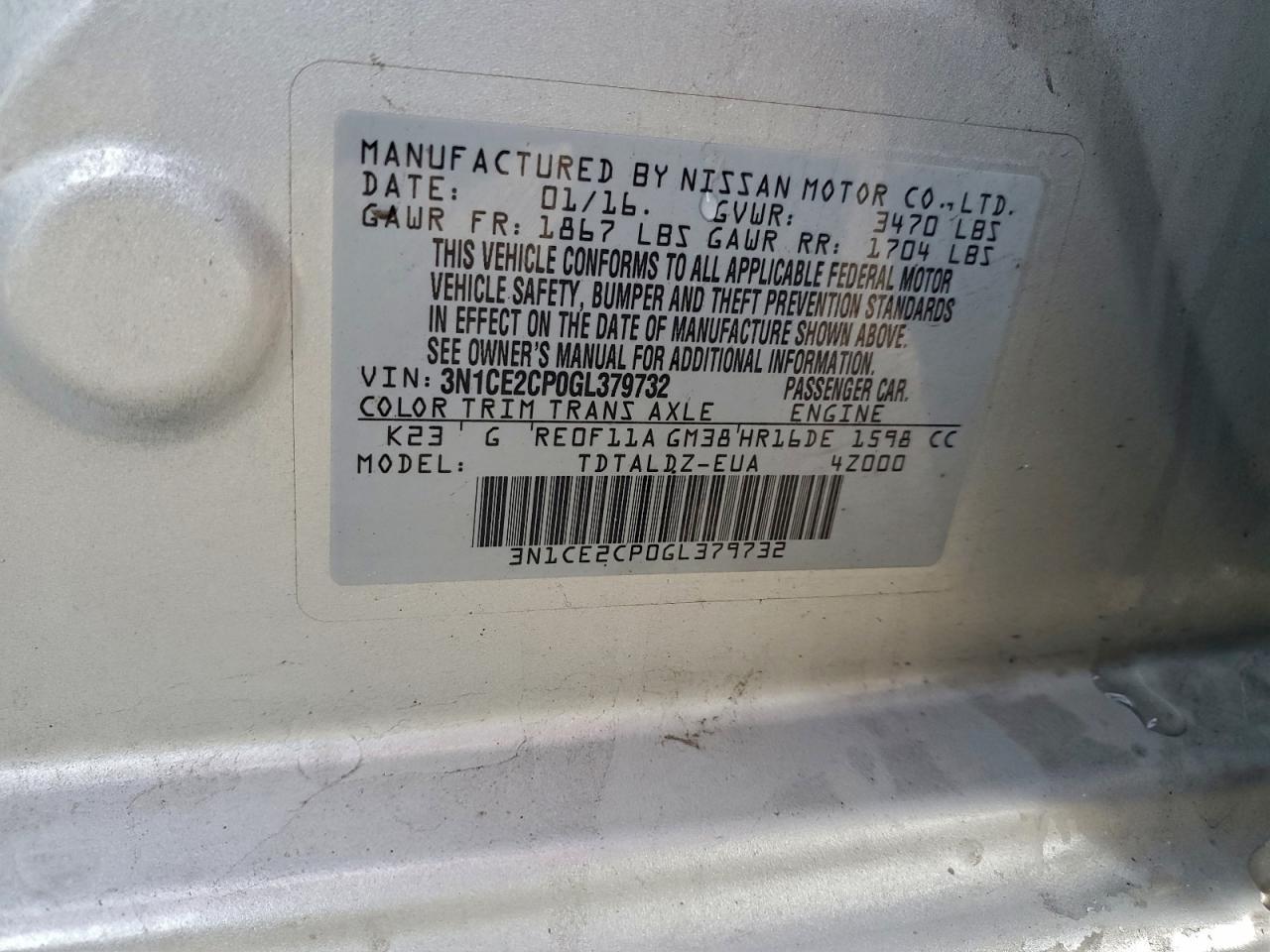 2016 NISSAN Versa Note
