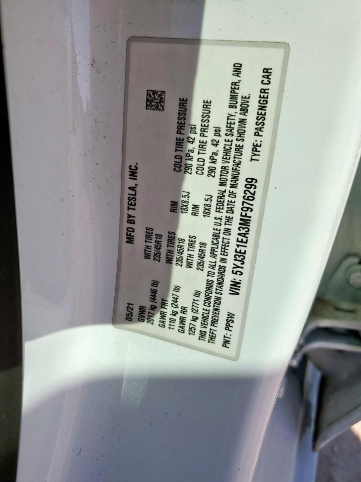 2021 TESLA MODEL 3