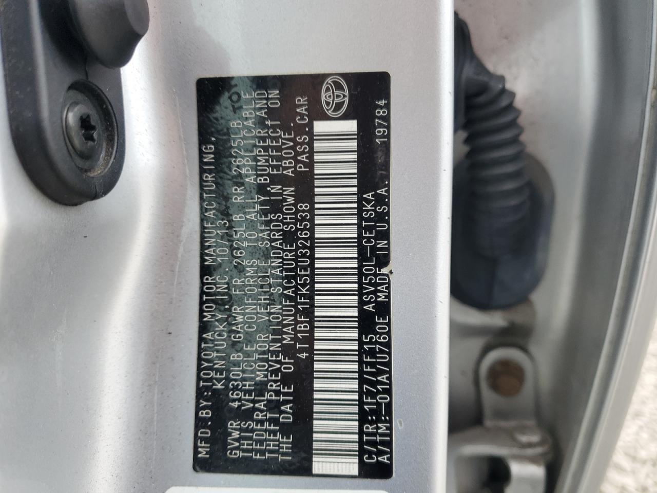 2014 TOYOTA CAMRY