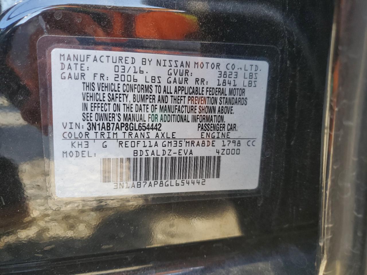 2016 NISSAN SENTRA