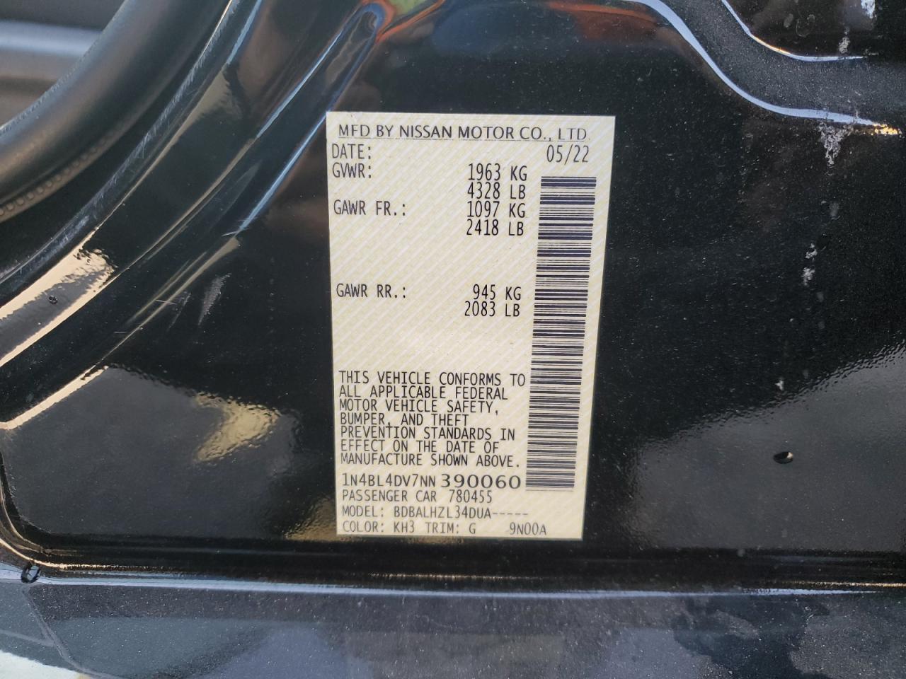 2022 NISSAN ALTIMA