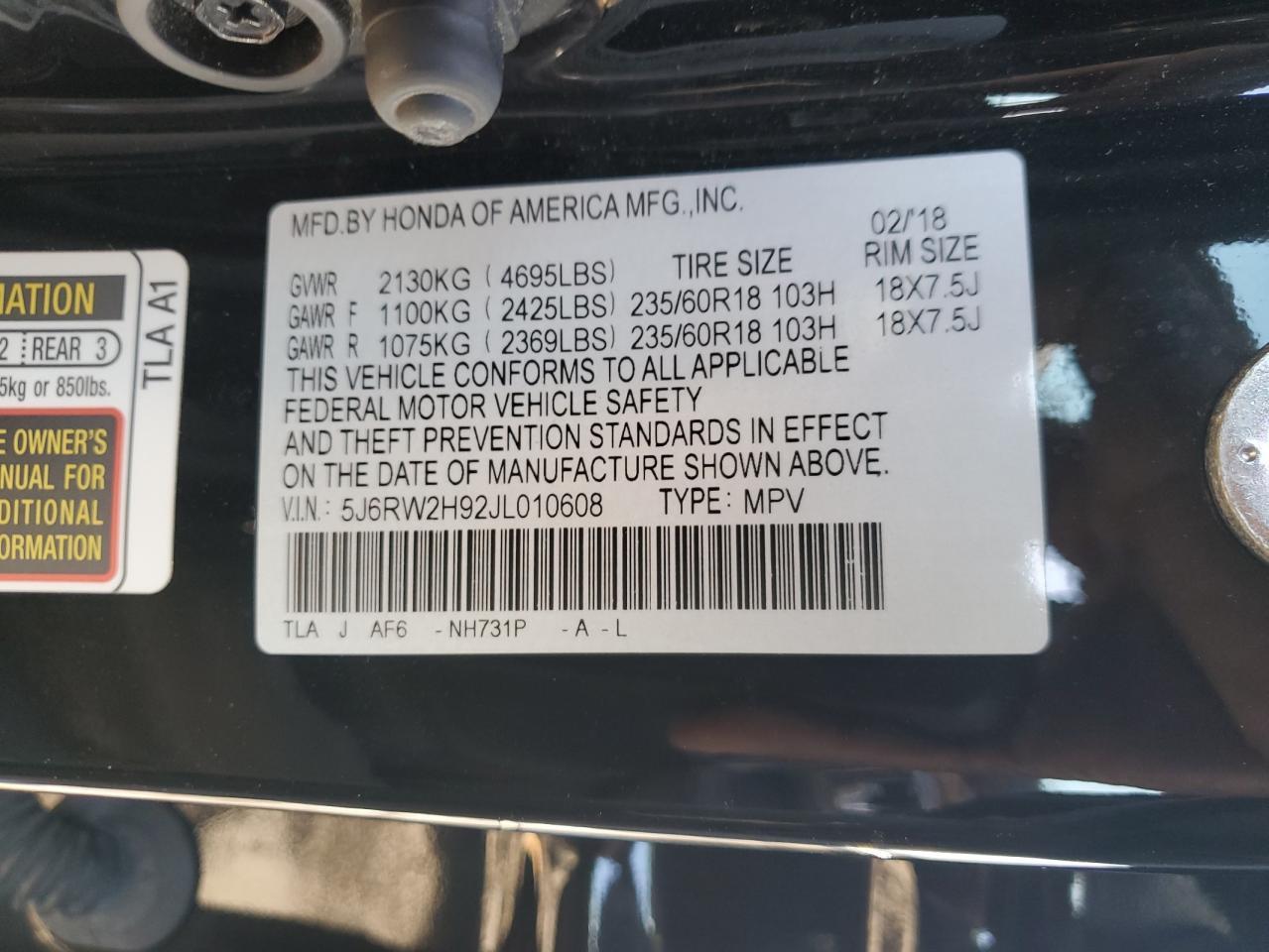 2018 HONDA CR-V