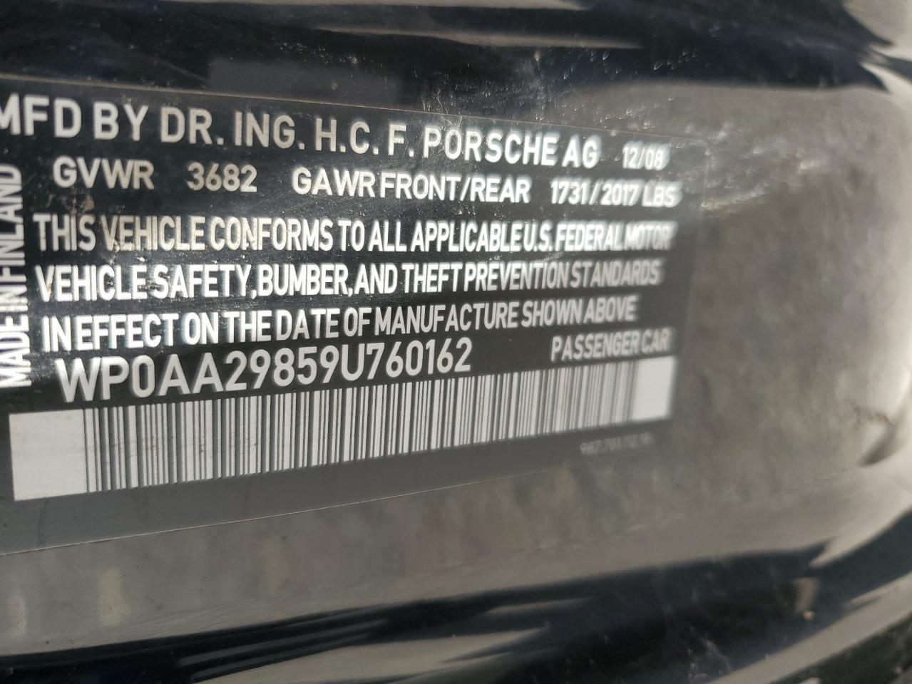 2009 PORSCHE Cayman