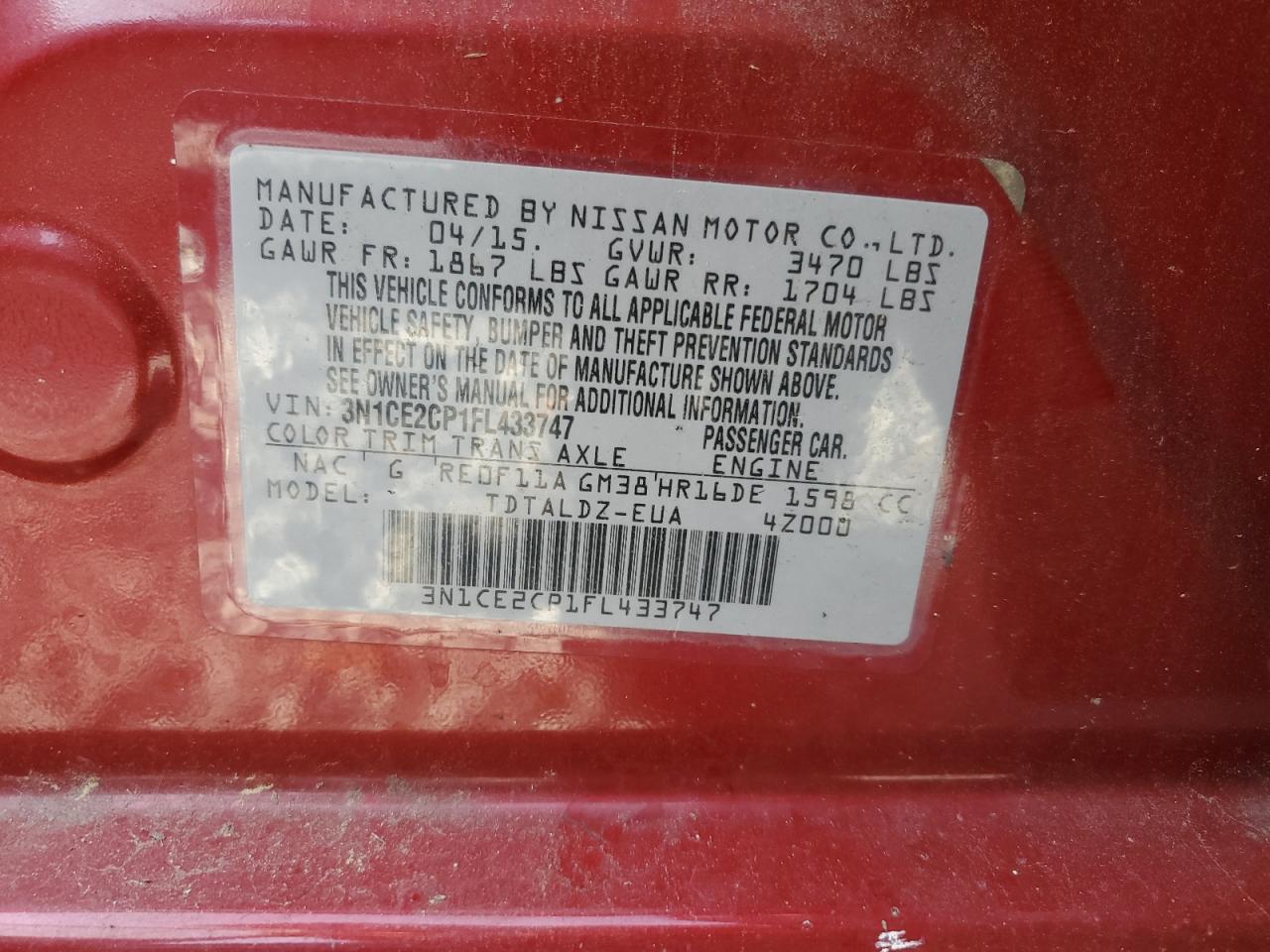 2015 NISSAN Versa Note