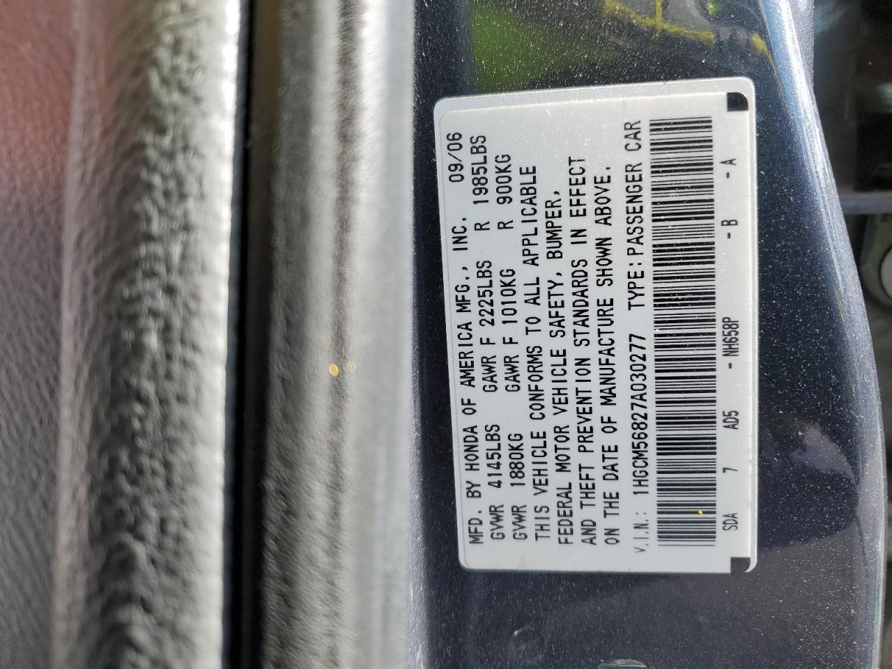 2007 HONDA ACCORD