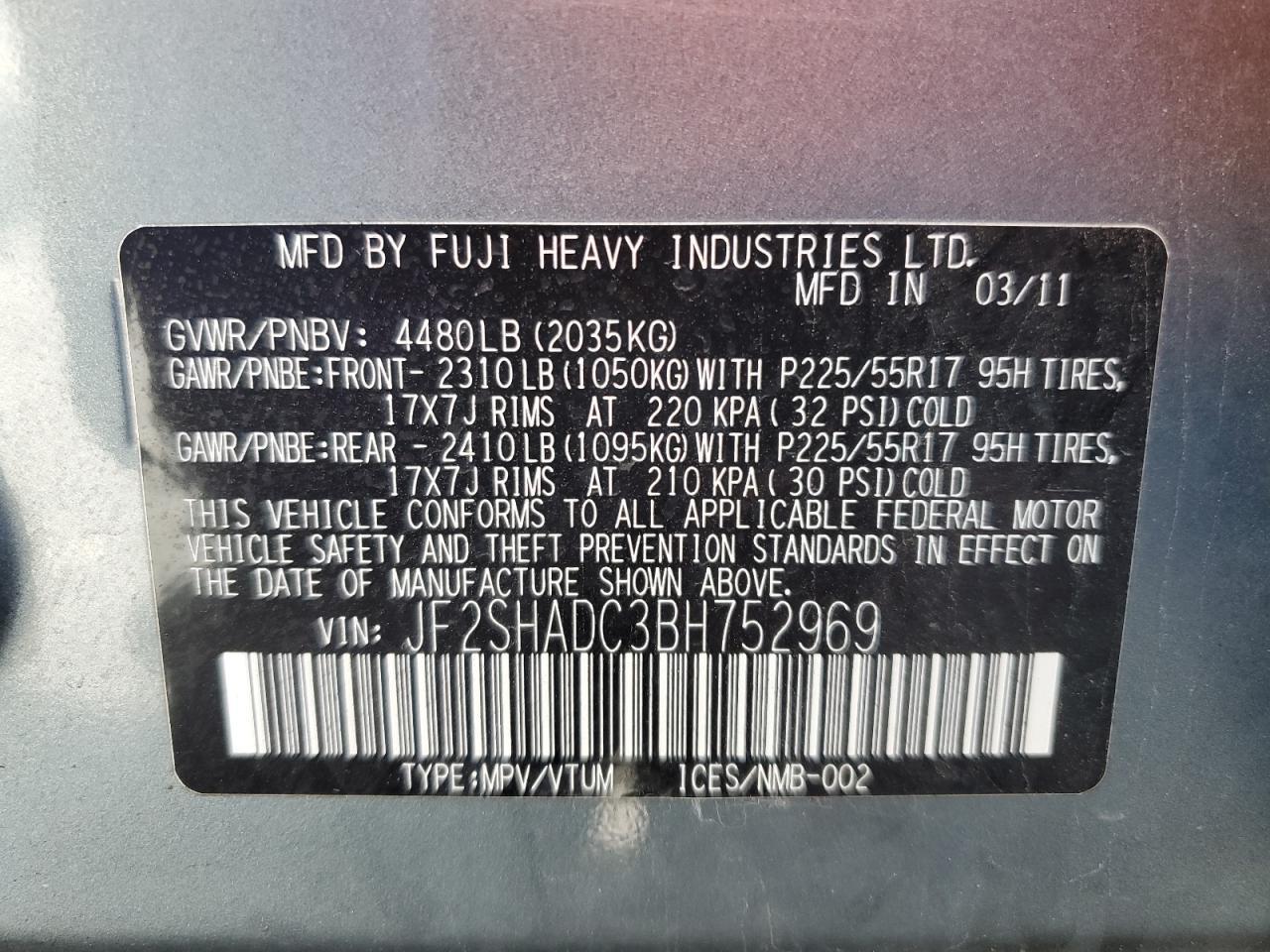 2011 SUBARU FORESTER