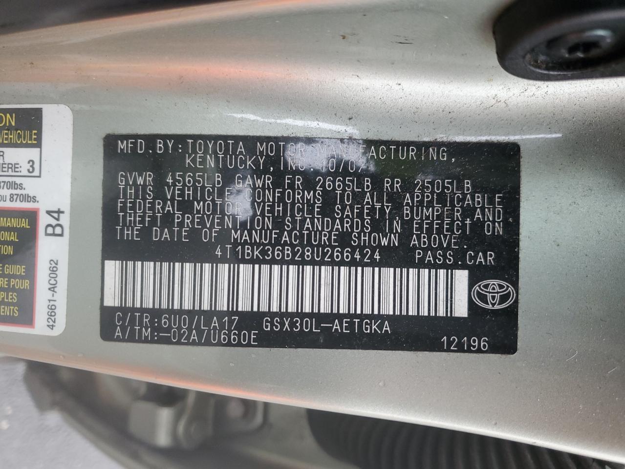 2008 TOYOTA Avalon