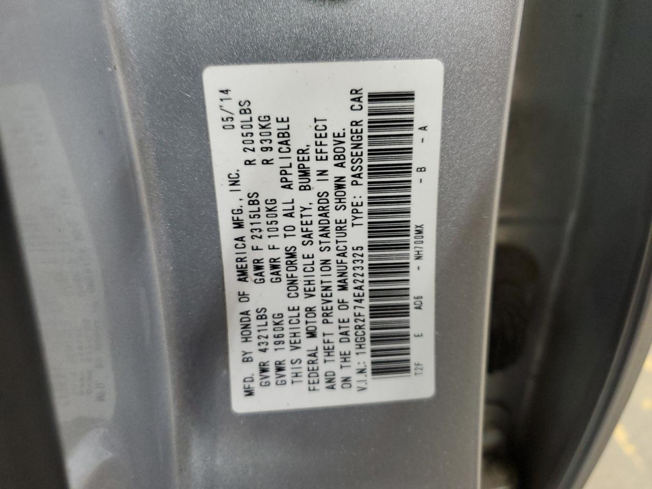 2014 HONDA ACCORD