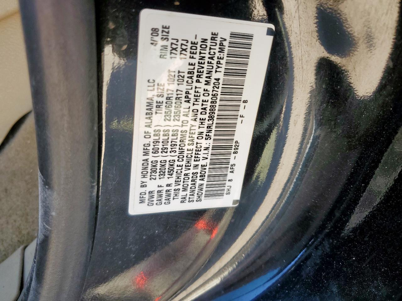 2008 HONDA ODYSSEY