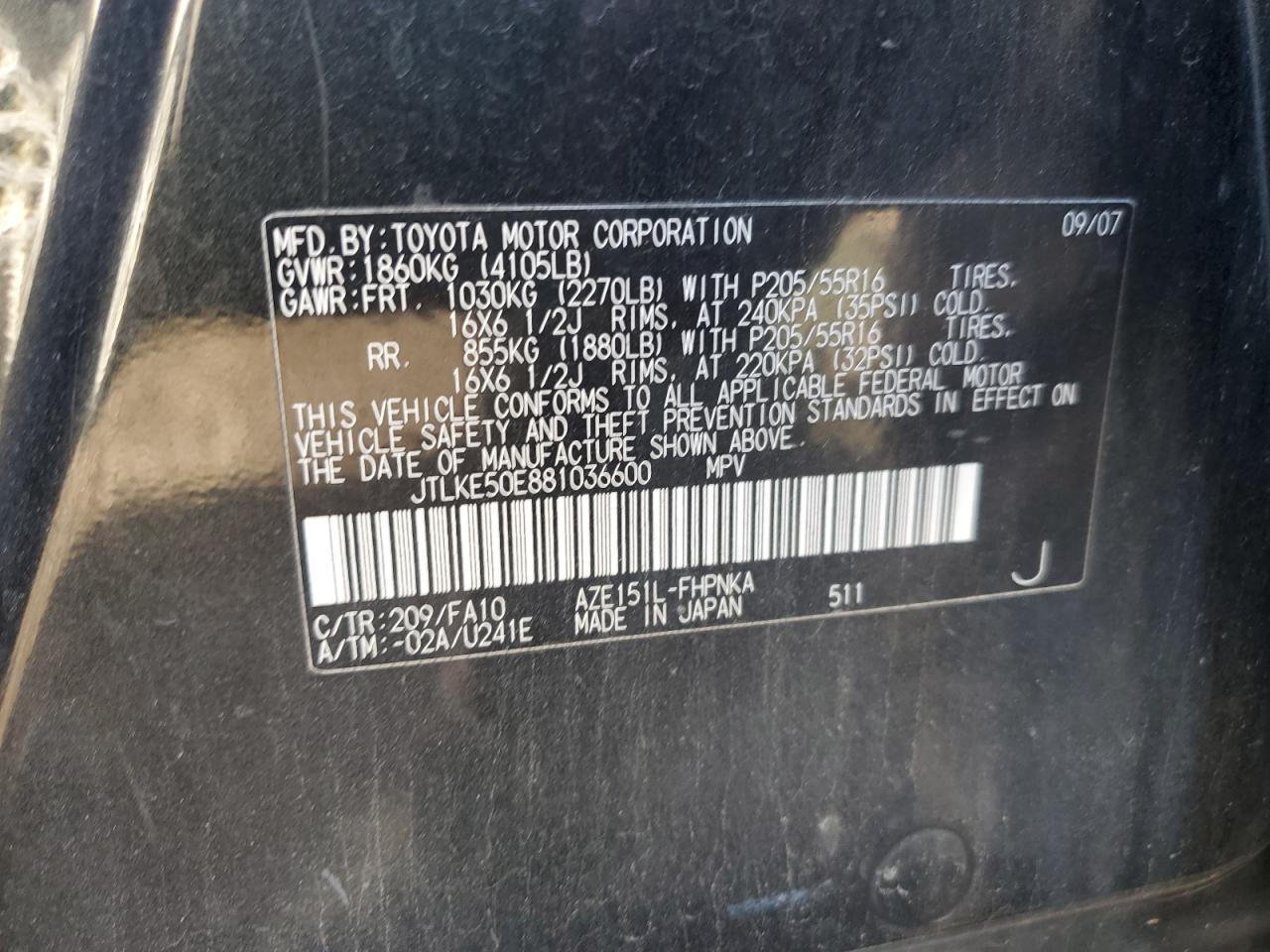 2008 TOYOTA SCION
