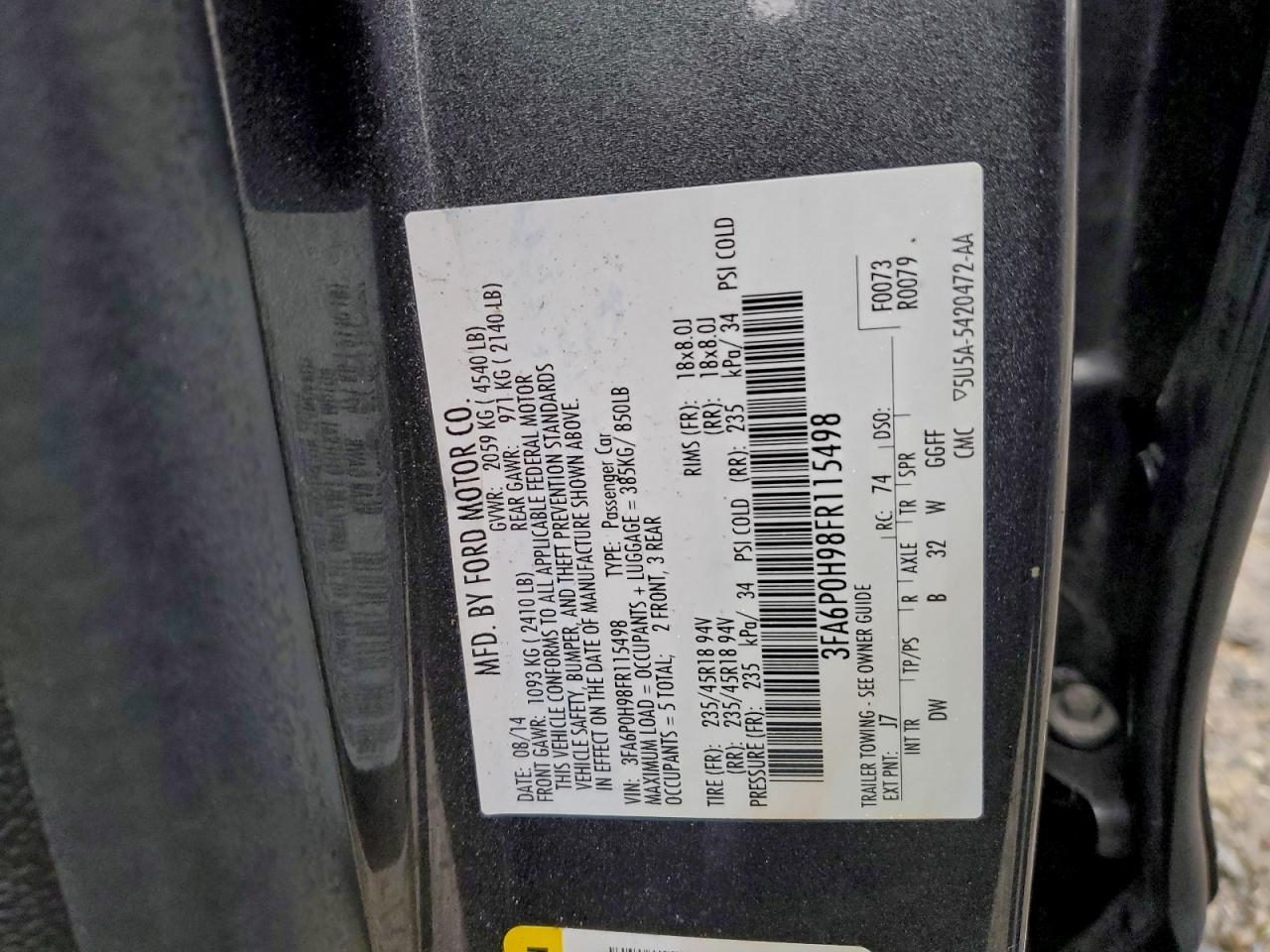 2015 FORD FUSION