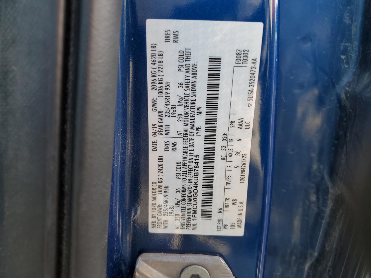 2019 FORD ESCAPE