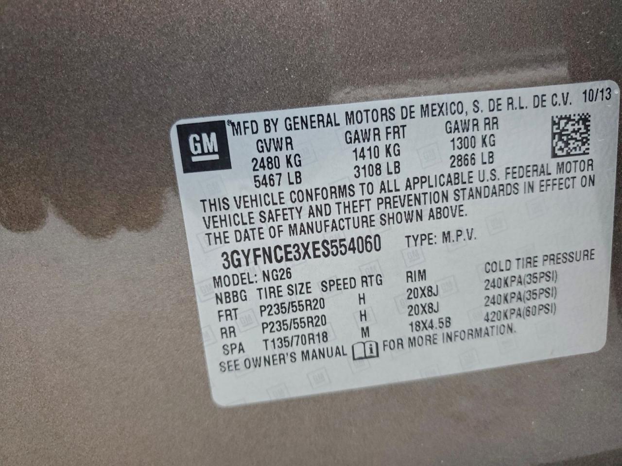 2014 CADILLAC SRX