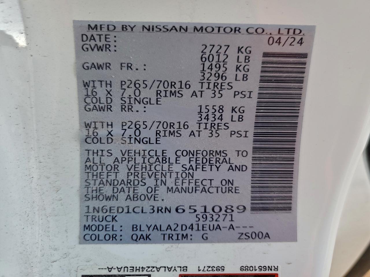 2024 NISSAN Frontier