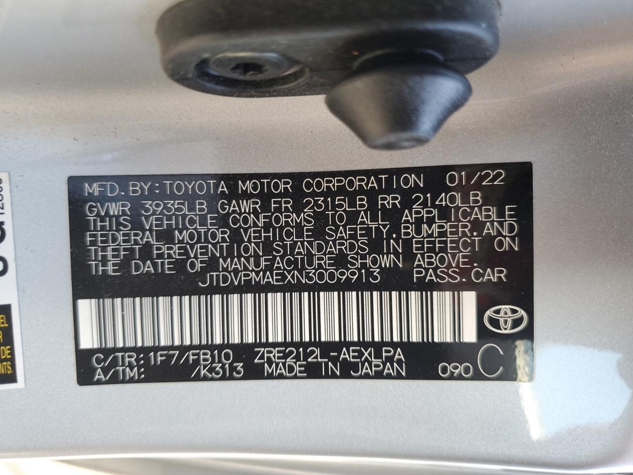 2022 TOYOTA COROLLA