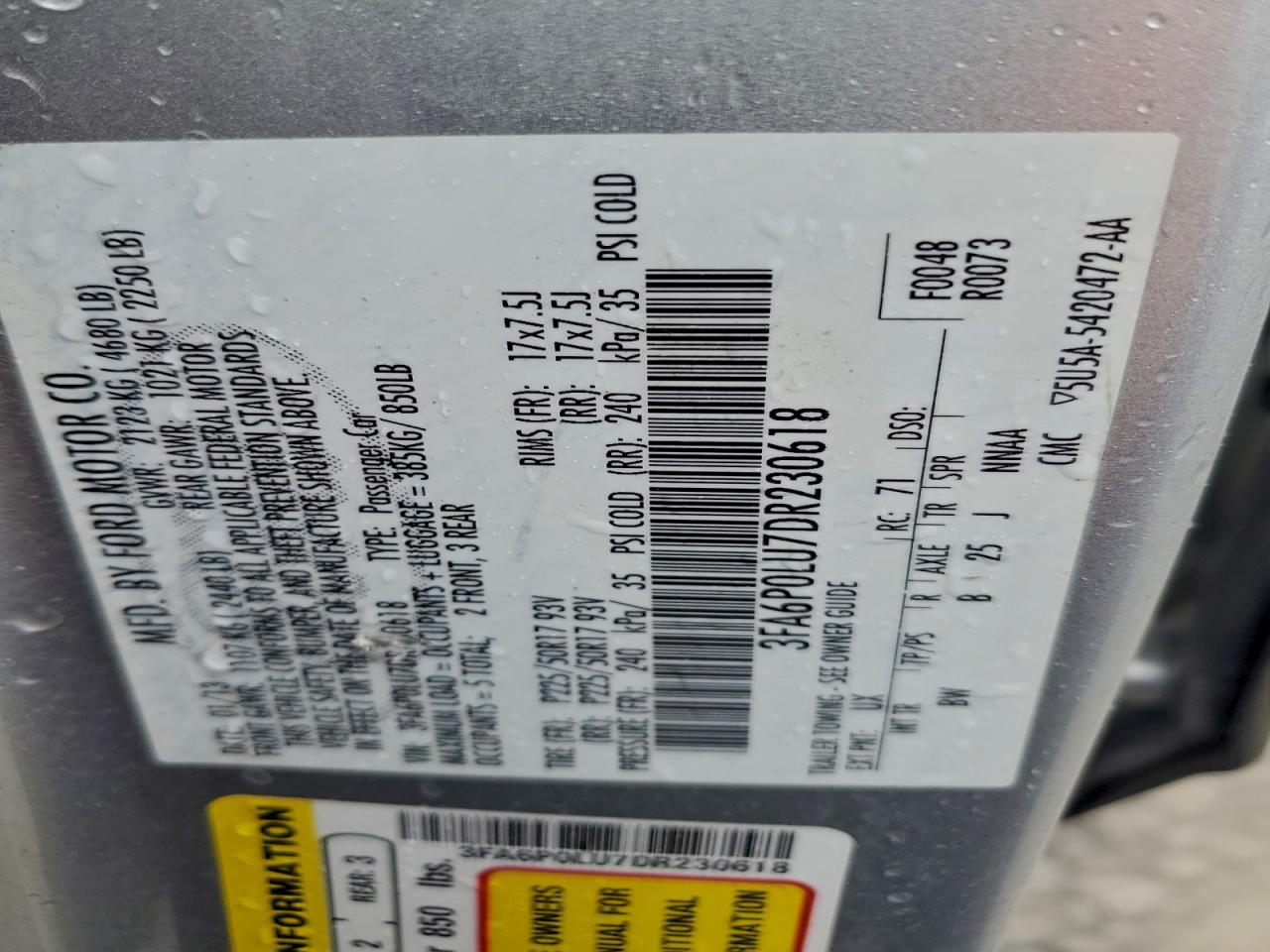 2013 FORD FUSION