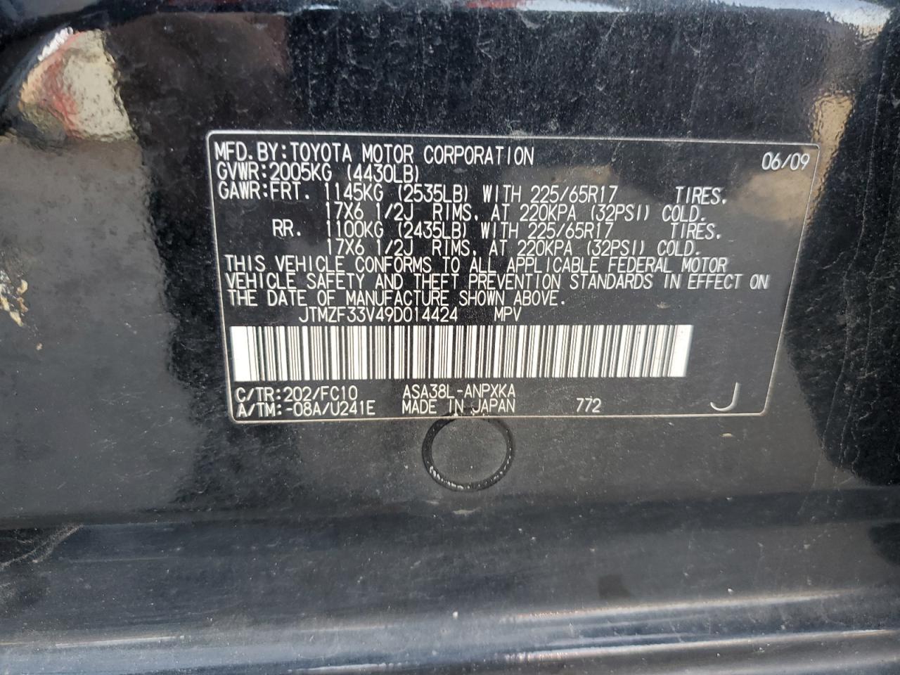 2009 TOYOTA RAV4