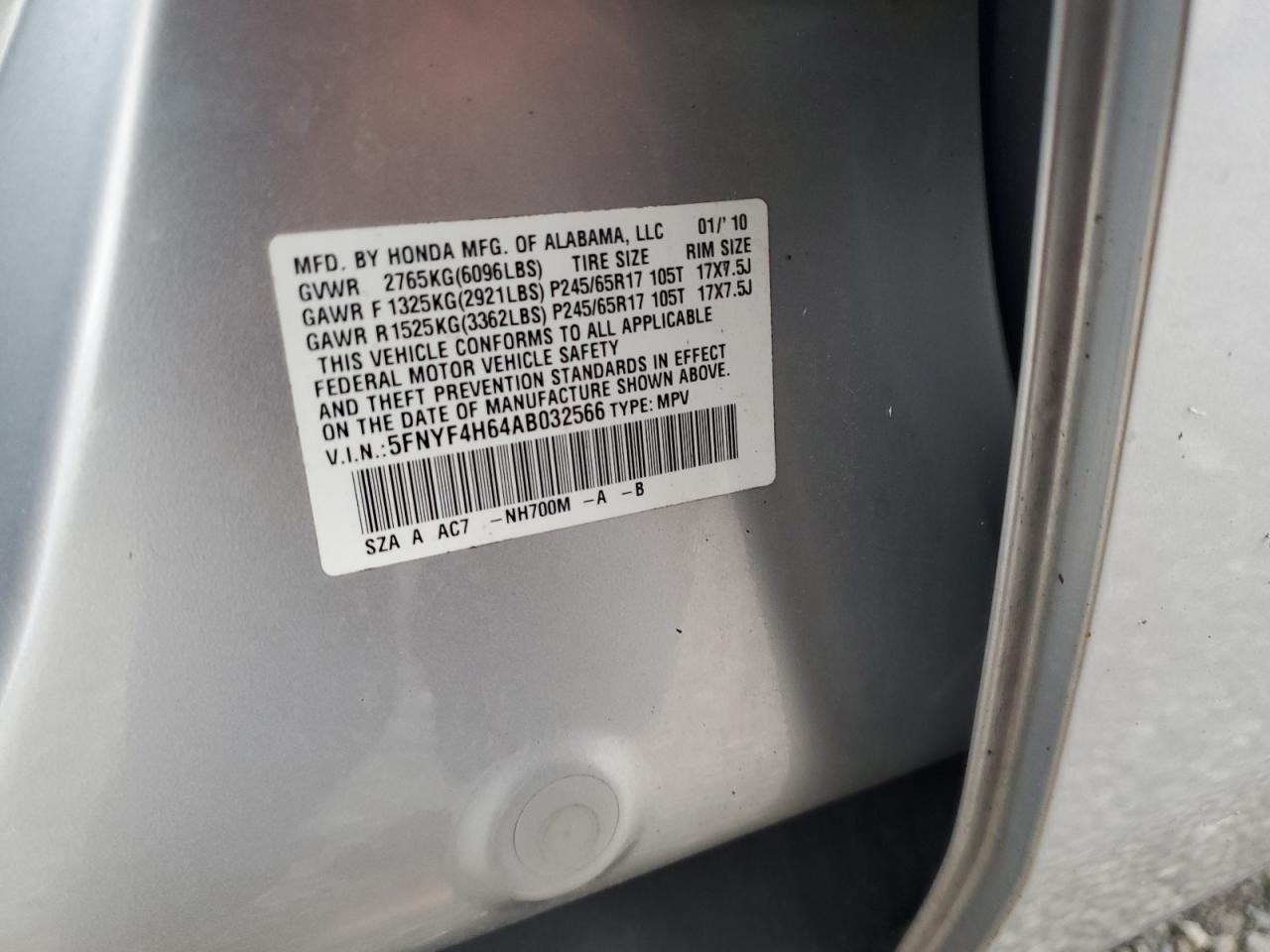 2010 HONDA PILOT