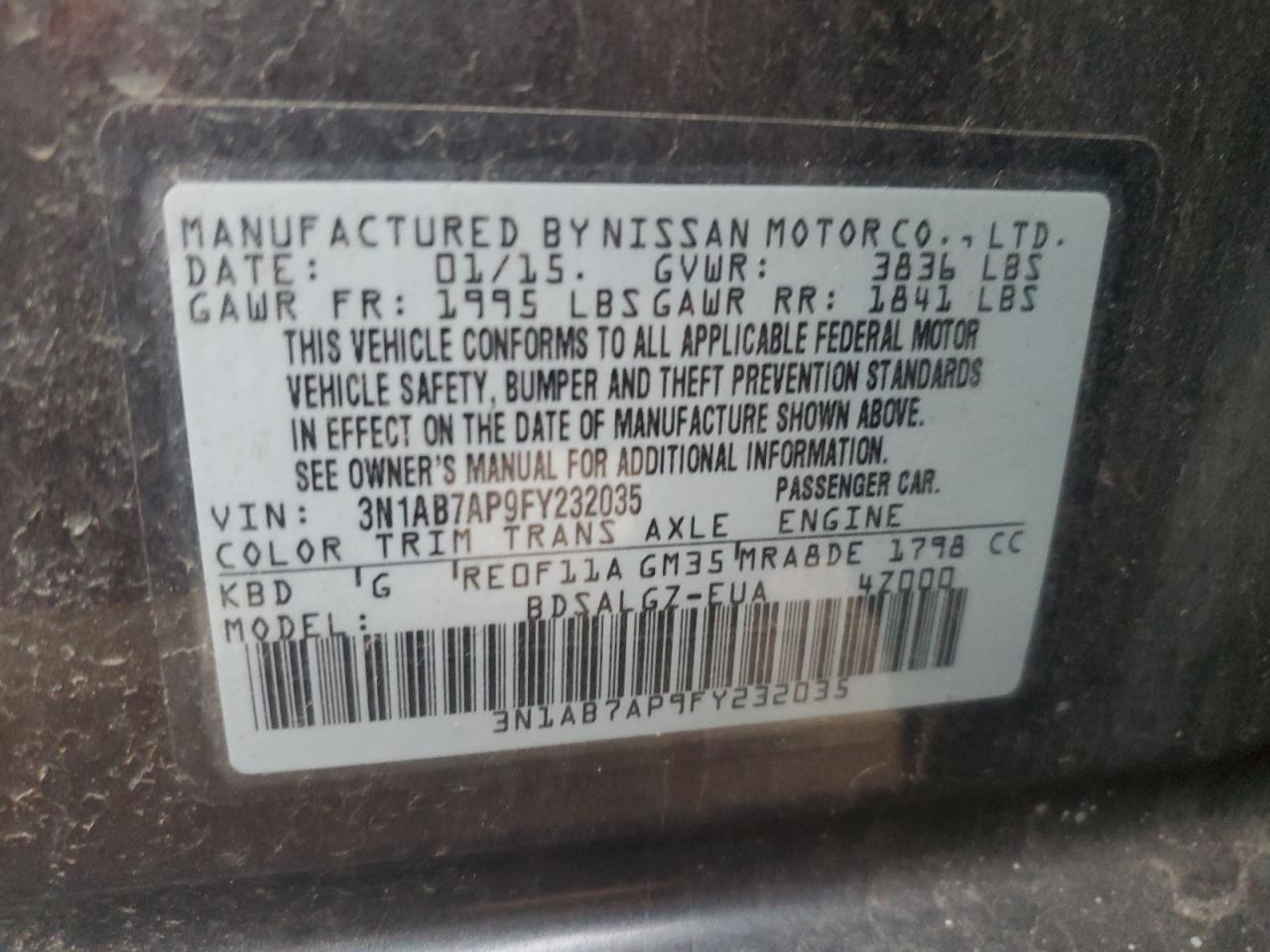 2015 NISSAN SENTRA
