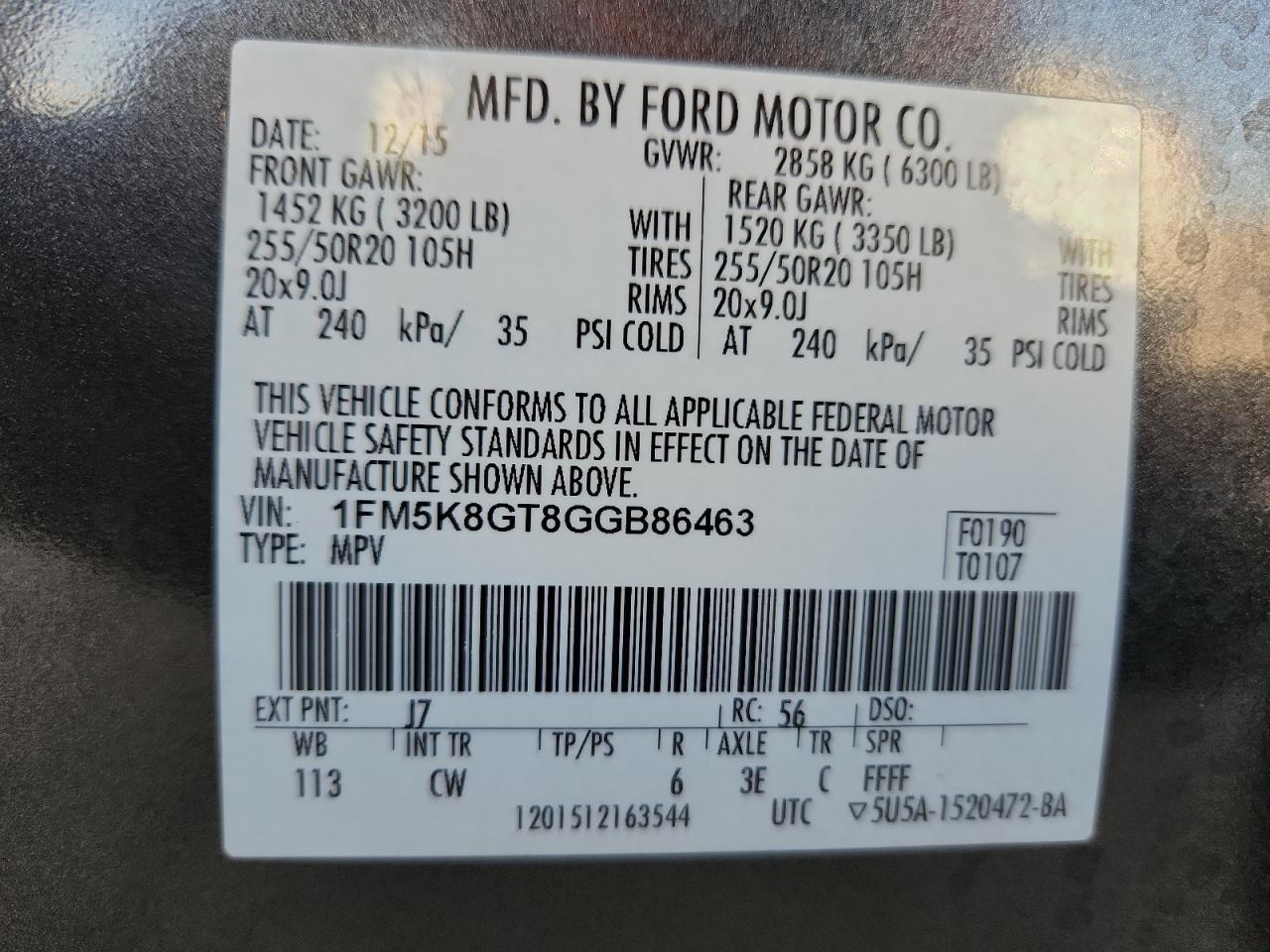 2016 FORD Explorer Sport Trac