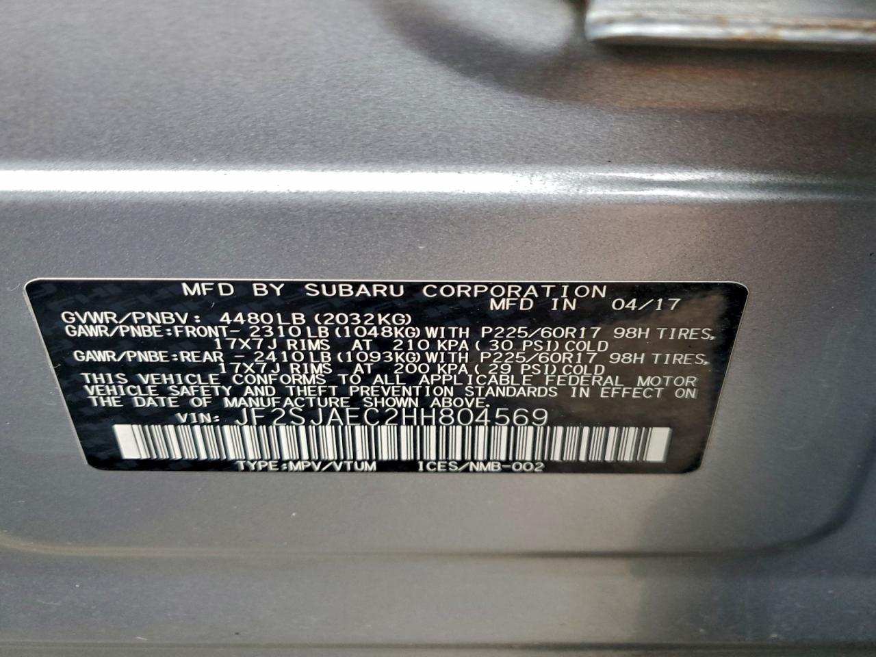 2017 SUBARU FORESTER