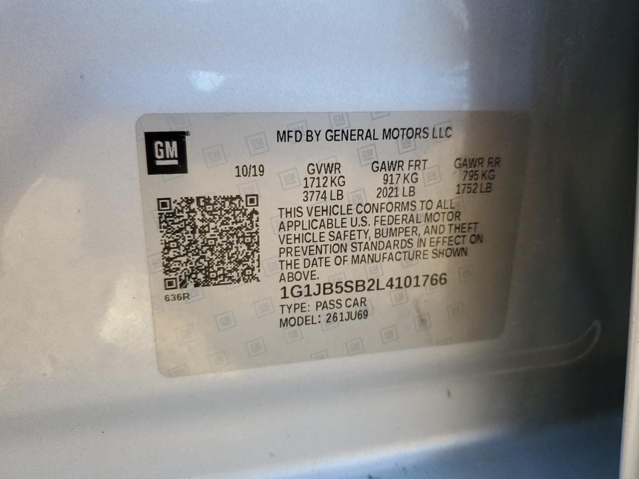 2020 CHEVROLET SONIC