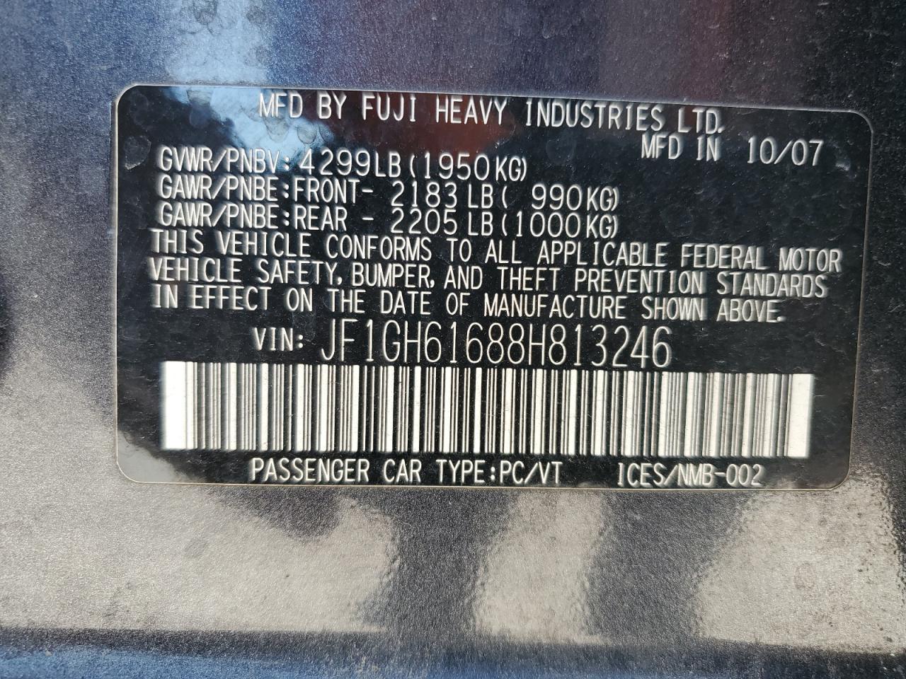 2008 SUBARU IMPREZA